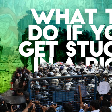 This is an image that explains What to do if you get in a riot